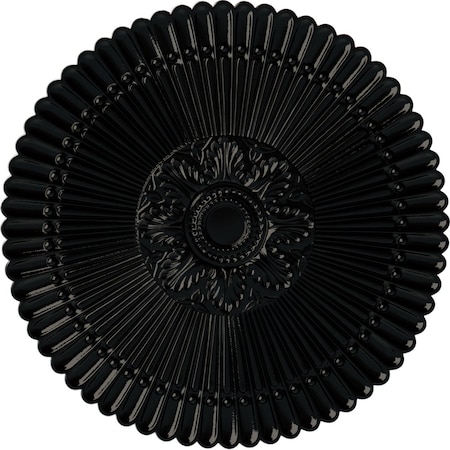 Ekena Millwork Nexus Ceiling Medallion (Fits Canopies up to 2 3/4"), Hand-Painted Black Pearl, 30"OD x 1 1/4"P CM30NEBPS